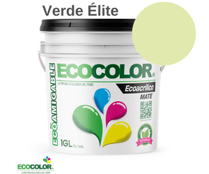 Pintura Ecológica ECOACRILICO MATE 1 Galón Verde Élite