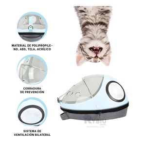 Mochila Transportadora para Pets Celeste Y+Papel de Regalo