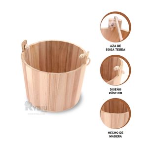 Cubeta Funcional en Tono Madera Y+Papel de Regalo