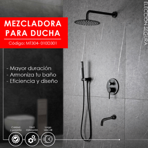 LLAVES MAS MEZCLADORA PARA DUCHA DE LUJO NEGRO MT304- 010D301