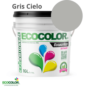 Pintura Ecológica ECOACRILICO SATINADO 1 Galón Gris Cielo