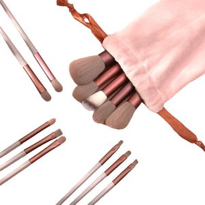 Juego de Brochas 13 Piezas Maquillaje +Estuche Mujer Pinceles Sombra de Ojos Base Cosmética Genieka