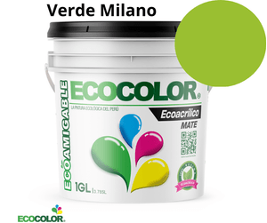 Pintura Ecológica ECOACRILICO MATE 1 Galón Verde Milano