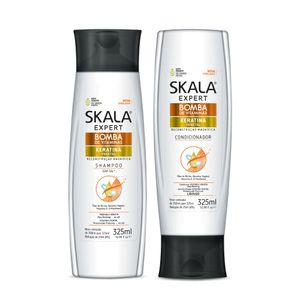 Shampoo Acondicionador Bomba Vitaminas Keratina Skala 325ml Duo Pack