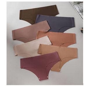Trusa De Cintura Baja Sin Costuras Licrada Talla ML  Bronce