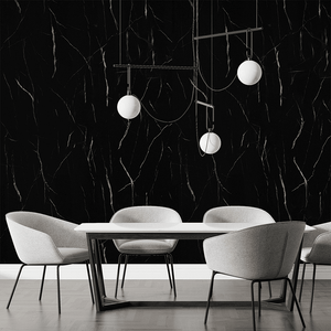 Panel SPC tipo mármol Negro Marquina 122x244cm X 2 Piezas