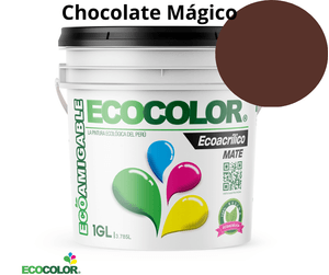 Pintura Ecológica ECOACRILICO MATE 1 Galón Chocolate Mágico
