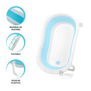 Bañera Plegable Resistente para Bebes en Color Celeste