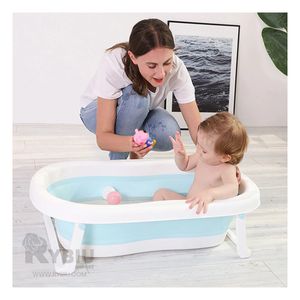 Bañera Plegable Resistente para Bebes en Color Celeste