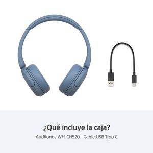 Audifonos Bluetooth On ear Sony WH-CH520 50Hrs Azul