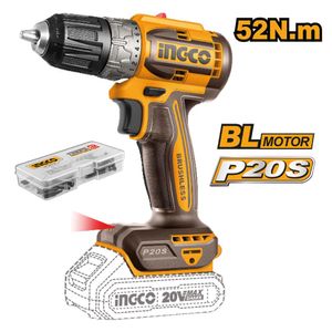 Kit Taladro Atornillador Brushless Ingco 20V 52NM + Herramienta Multifunción + Aspirador COSLI240685