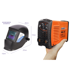 Soldadora Inversora 130A con mascara de Soldar Fotosensible Redbo MMA-130-WH9035-2B