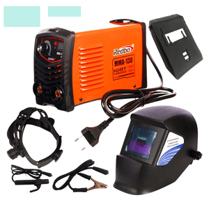 Soldadora Inversora 130A con mascara de Soldar Fotosensible Redbo MMA-130-WH9035-2B