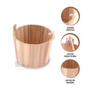 Cubeta Funcional en Tono Madera Y+Papel de Regalo