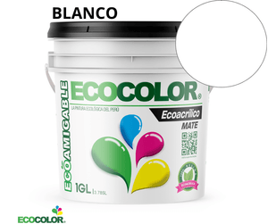 Pintura Ecológica ECOACRILICO MATE 1 Galón Blanco