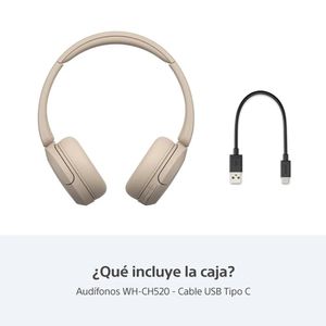 Audifonos Bluetooth On ear Sony WH-CH520 50Hrs Beige