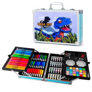 Set De Arte Maleta De Aluminio 145 Piezas Niño