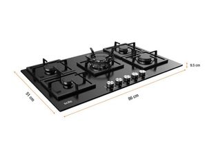 Cocina A Gas Sole Empotrable 5 Quemadores Solco041