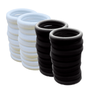 Pack x 72 Ligas Blancas y Negras Resistentes Para El Cabello