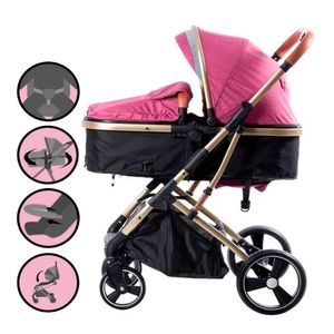 Coche Cuna EBABY Moisés de Lujo «SATURNO» Rosado