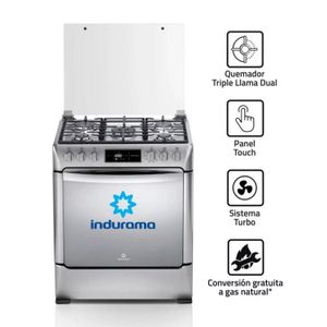Cocina de 5 Hornillas con Horno y Panel Digital Indurama Montecarlo Zafiro Croma