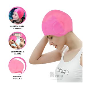 Gorro de Natacion Ajustable en Rosado Y+Papel de Regalo