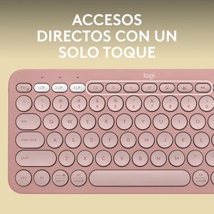 Teclado Logitech Pebble Keys 2 K380S Bluetooth Rosado