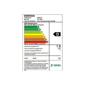 Aire Acondicionado Portatil Digital 6500 BTU Imaco AC7000
