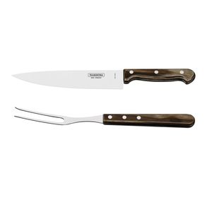 Set BBQ Parrillero Asado 3 piezas tabla +Cuchillo +Trinche Tramonita