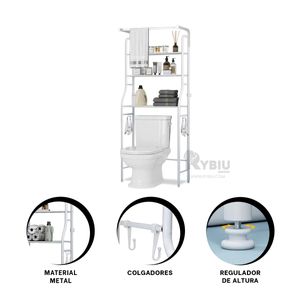 Estante de Material Duradero en Color Blanco Y+Stickers