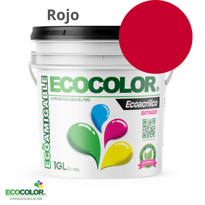 Pintura Ecológica ECOACRILICO SATINADO 1 Galón Rojo