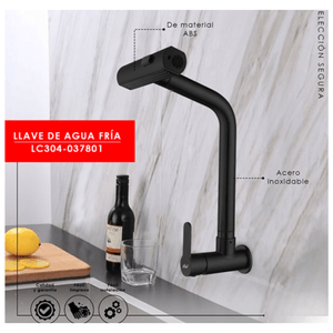 Llave ganzo Negro LC304-037801 Acero Inoxidable