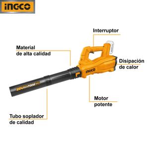 Sopladora Inalámbrica Ingco 20V 2.0AH CABLI203235
