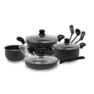 Juego de ollas antiadherente FINEZZA FZ-X1705M 11PZAS Negro