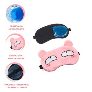 Antifaz para Dormir con Gel en Color Rosado Y+Stickers