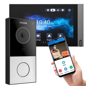 Kit timbre smart videoportero Akuvox E12W y Monitor WIFI ideal para casa oficina