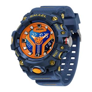 Reloj Deportivo SMAEL 8075 Resina Doble Horario Azul