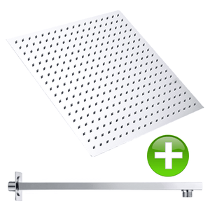Ducha española de Lujo SUS404002 más Brazo de Acero Inoxidable Plateado Satinado