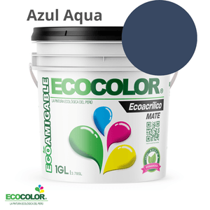Pintura Ecológica ECOACRILICO MATE 1 Galón Azul Aqua