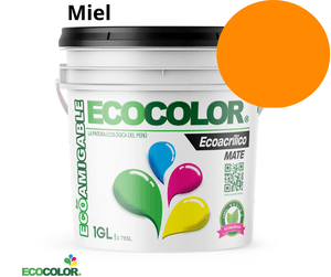 Pintura Ecológica ECOACRILICO MATE 1 Galón Miel