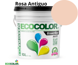 Pintura Ecológica ECOACRILICO MATE 1 Galón Rosa Antiguo