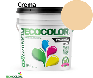 Pintura Ecológica ECOACRILICO MATE 1 Galón Crema
