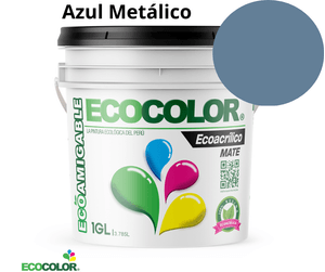 Pintura Ecológica ECOACRILICO MATE 1 Galón Azul Metálico