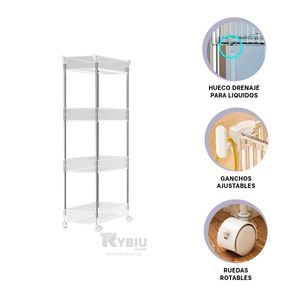 Carrito de 4 Niveles con Ruedas Acrilico Y+Papel de Regalo