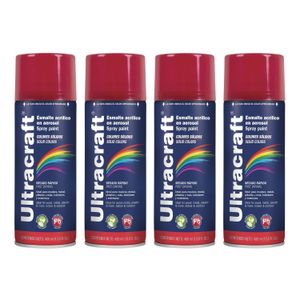 Pintura Spray Color Rojo Fuego x4 Unidades Ultracraft 40031-4
