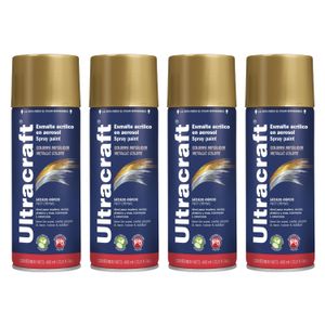 Pintura Spray Color Dorado x4 Unidades Ultracraft 40039-4