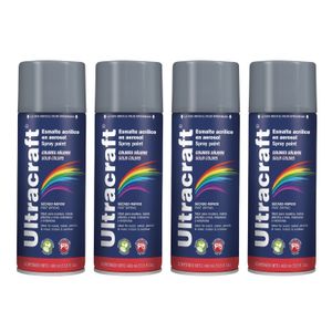 Pintura Spray Color Gris x4 Unidades Ultracraft 40032-4