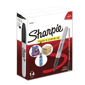 Sharpie Punta Fina Negro Caja x14
