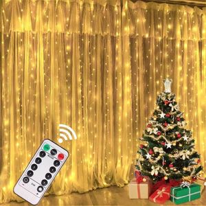 Cortina 300 Luces LED USB + C Remoto Guirnaldas 8 Modos 3x3 m Decoración Navidad Genieka