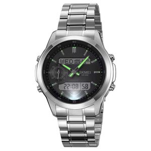 Reloj Skmei 2248 Hombre Dual Elegante Tiempo Mundial LED - Plata